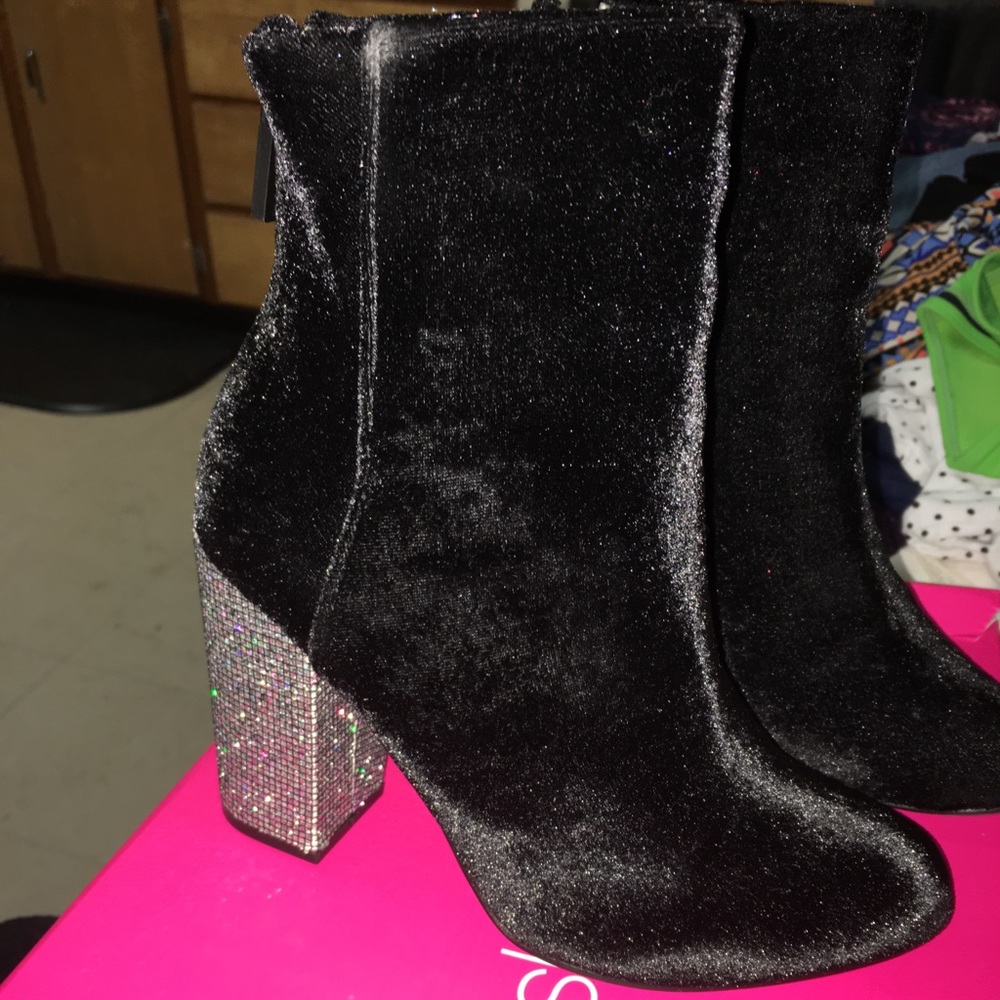 Black Velvet Booties